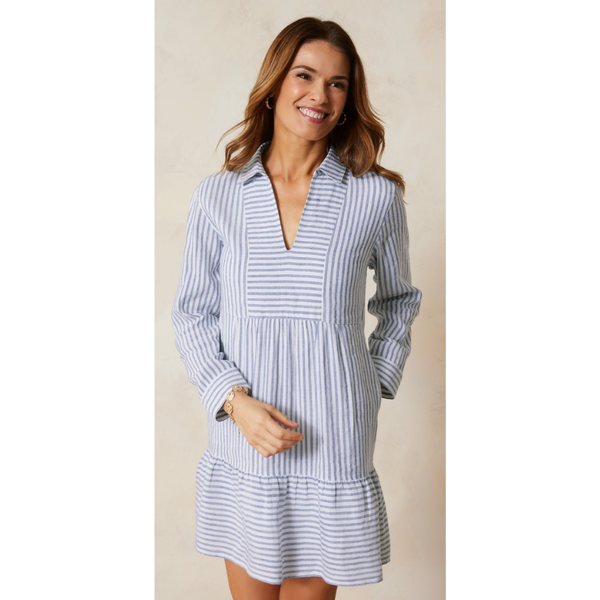 Tommy Bahama St. Lucia Collar Dress SS500522 - Stand Alone Covers Dark Sanibel Blue