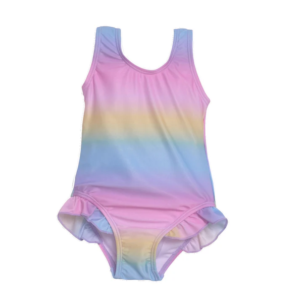Flap Happy Upf 50+ Delaney Hip Ruffle Swimsuit RSPB - Rainbow Ombre