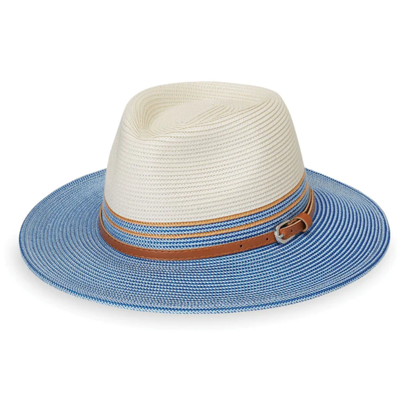 Wallaroo Hats Petite Kristy Womens Sun Protective Hat PKRI - Ivory/ Ice Blue